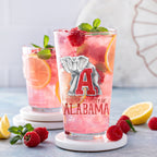 Set of 4 Alabama Crimson Tide Mascot by Laura Wilcox 16oz Pint Glasses