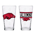 Set of 2 Arkansas Razorbacks 16oz Alumni Pints