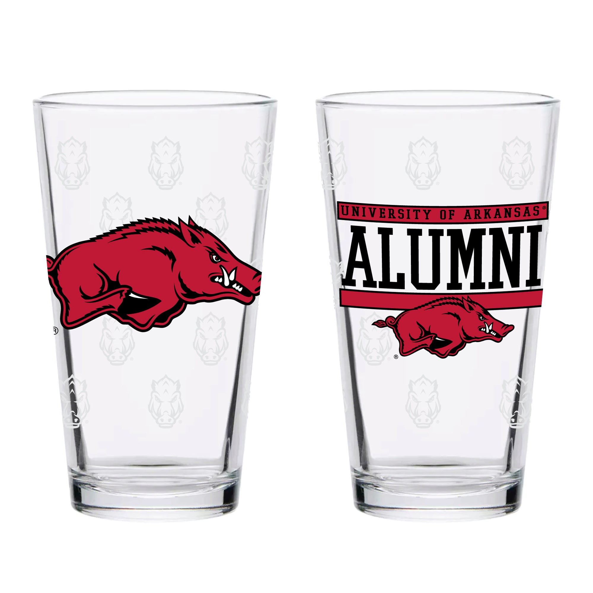 Set of 2 Arkansas Razorbacks 16oz Alumni Pints