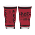 Arkansas Razorbacks 16oz OHT Flag pint glass