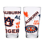 Set of 4 Auburn Tigers 16oz Medley Pint Glasses