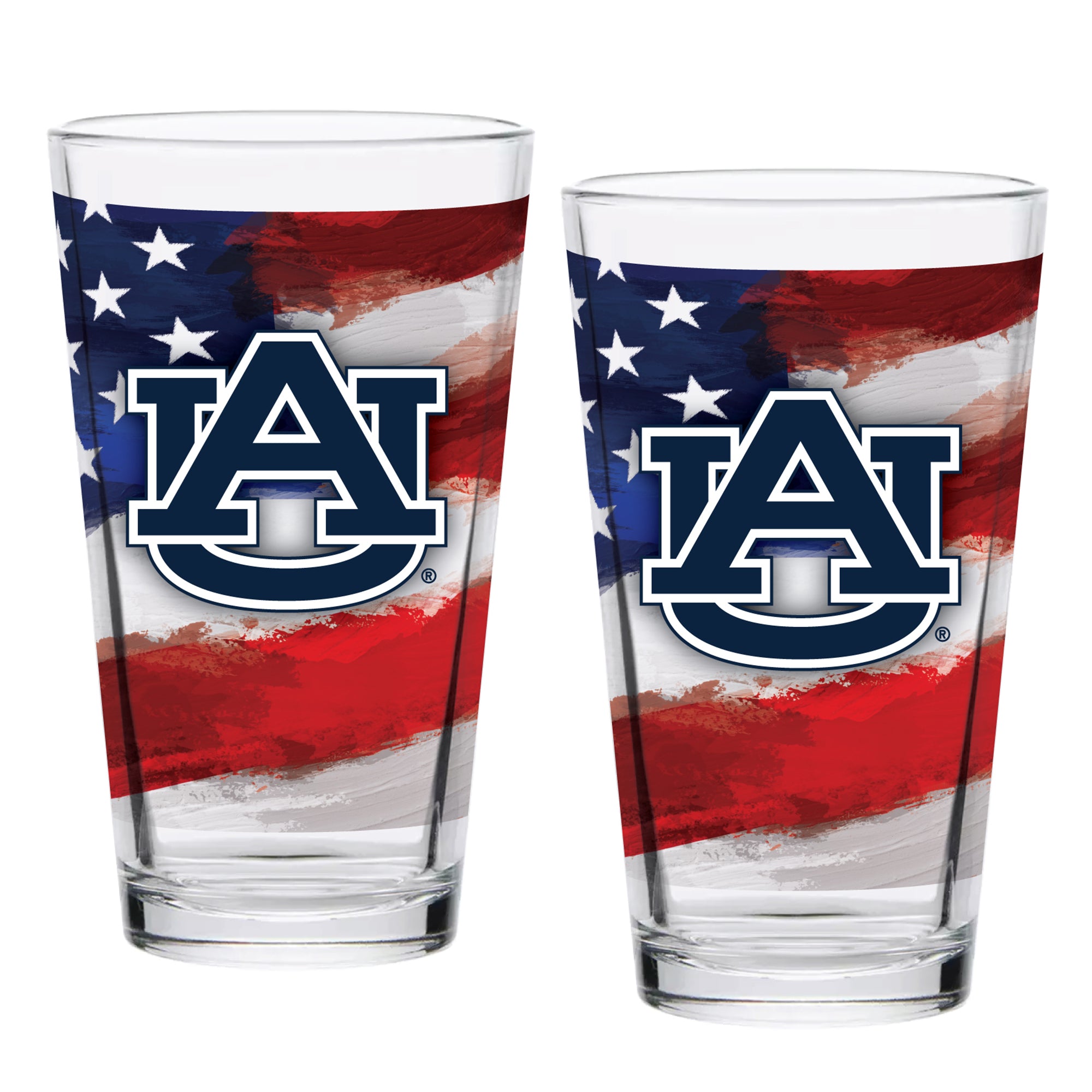 Set of 2 Auburn Tigers 16oz Americana Pints