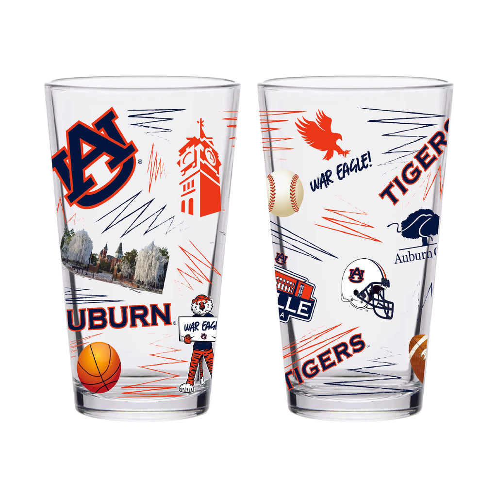 Set of 2 Auburn Tigers Local 16oz Pints