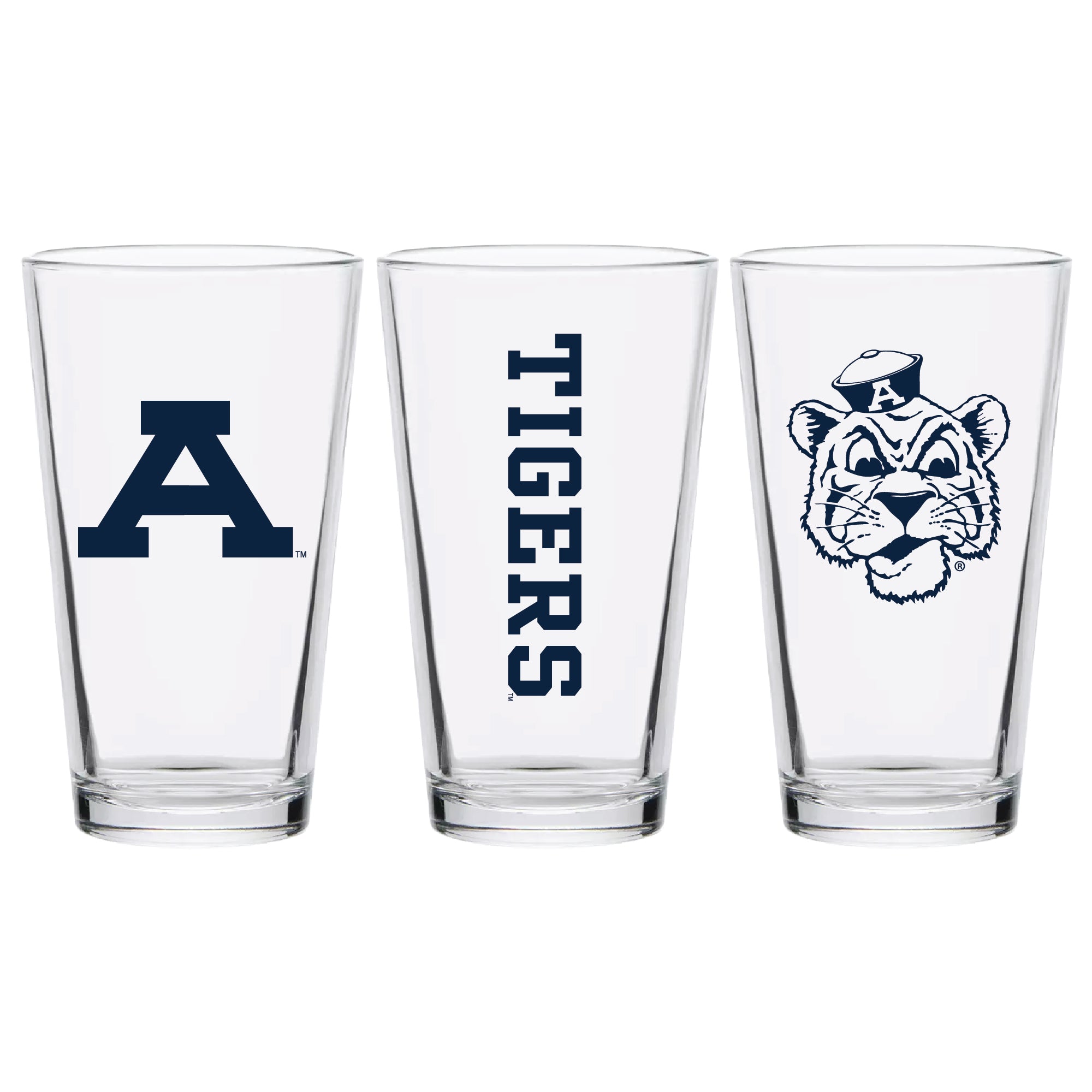 Set of 2 Auburn Tigers College Vault Sketch 16oz Pints