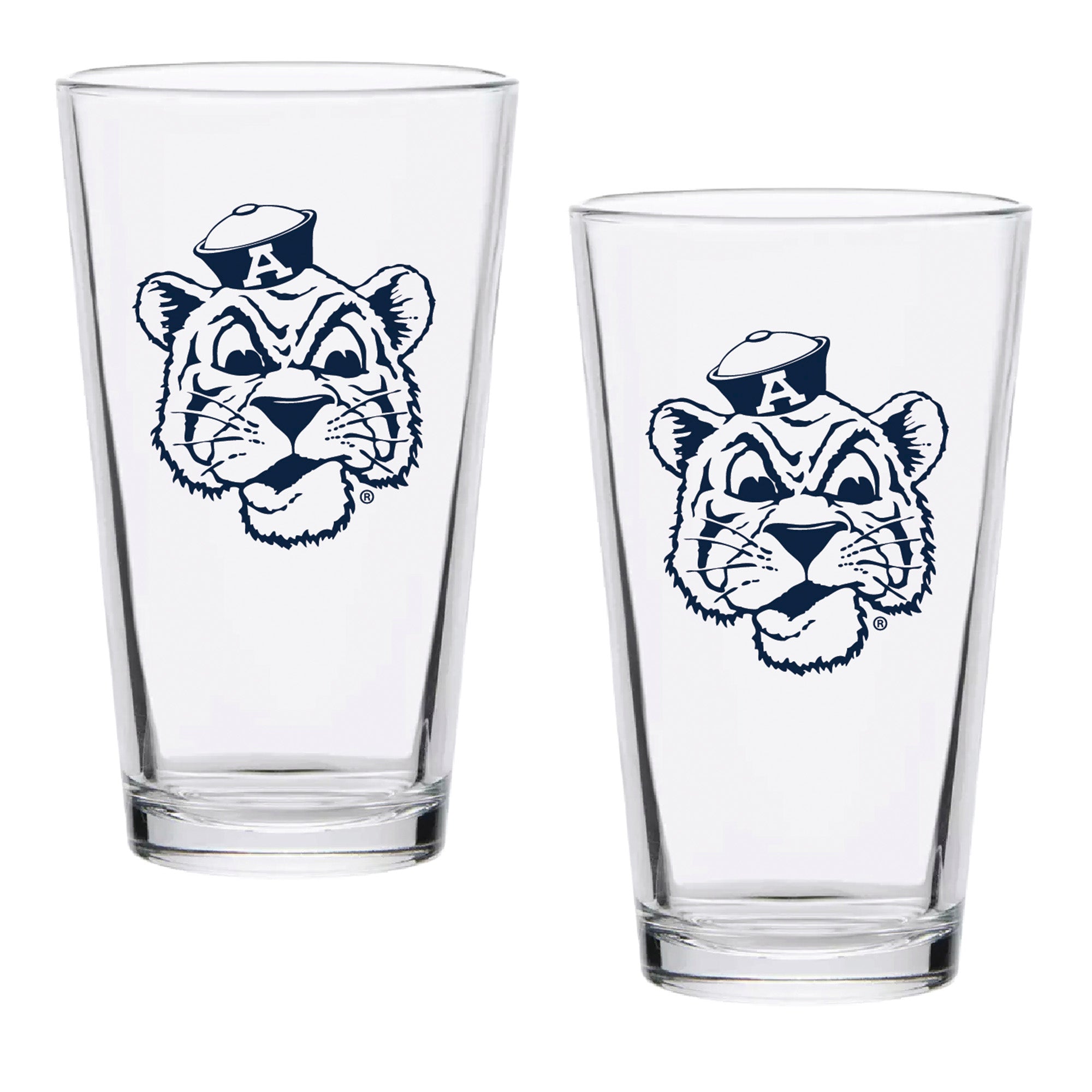 Set of 2 Auburn Tigers College Vault Sketch 16oz Pints