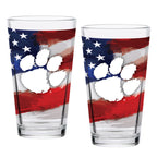 Set of 2 Clemson Tigers 16oz Americana Pints