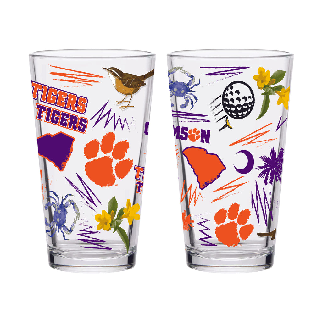 Set of 2 Clemson Tigers Local 16oz Pints