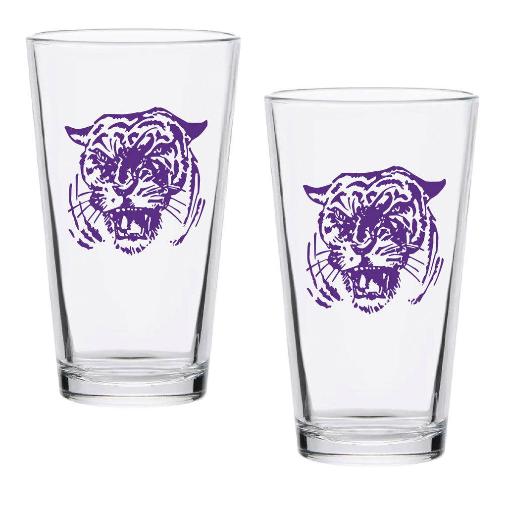 Set of 2 Clemson Tigers College Vault Sketch 16oz Pints