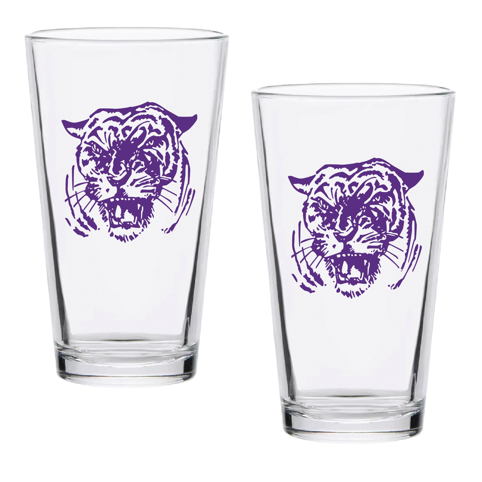Set of 2 Clemson Tigers College Vault Sketch 16oz Pints