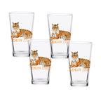Set of 4 Clemson Tigers Mascot by Laura Wilcox 16oz Pint Glasses