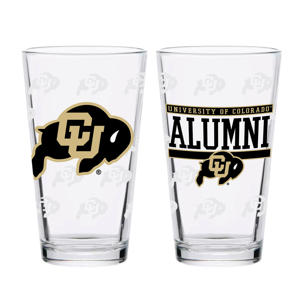 Set of 2 Colorado Buffalos 16oz Alumni Pints