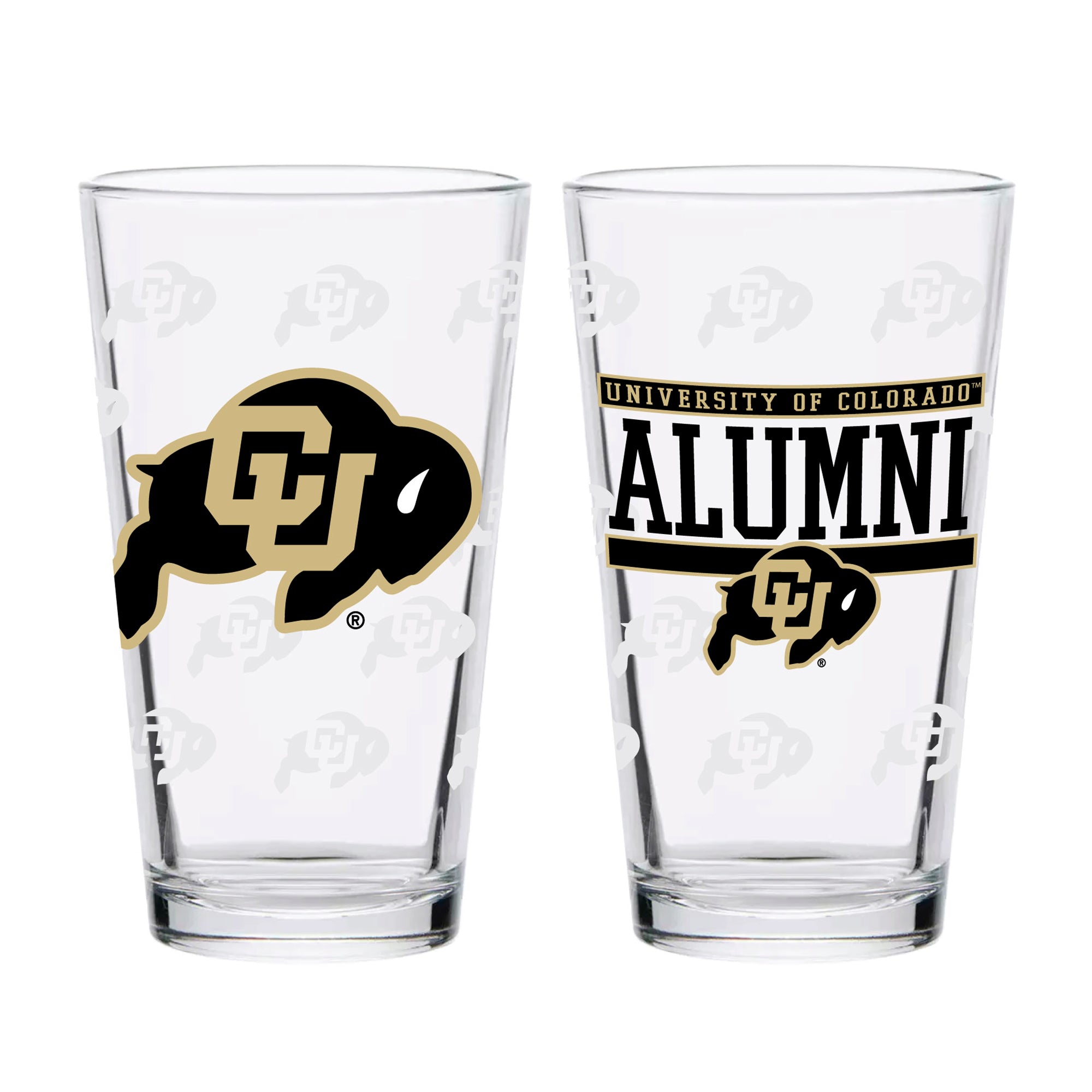 Set of 2 Colorado Buffalos 16oz Alumni Pints