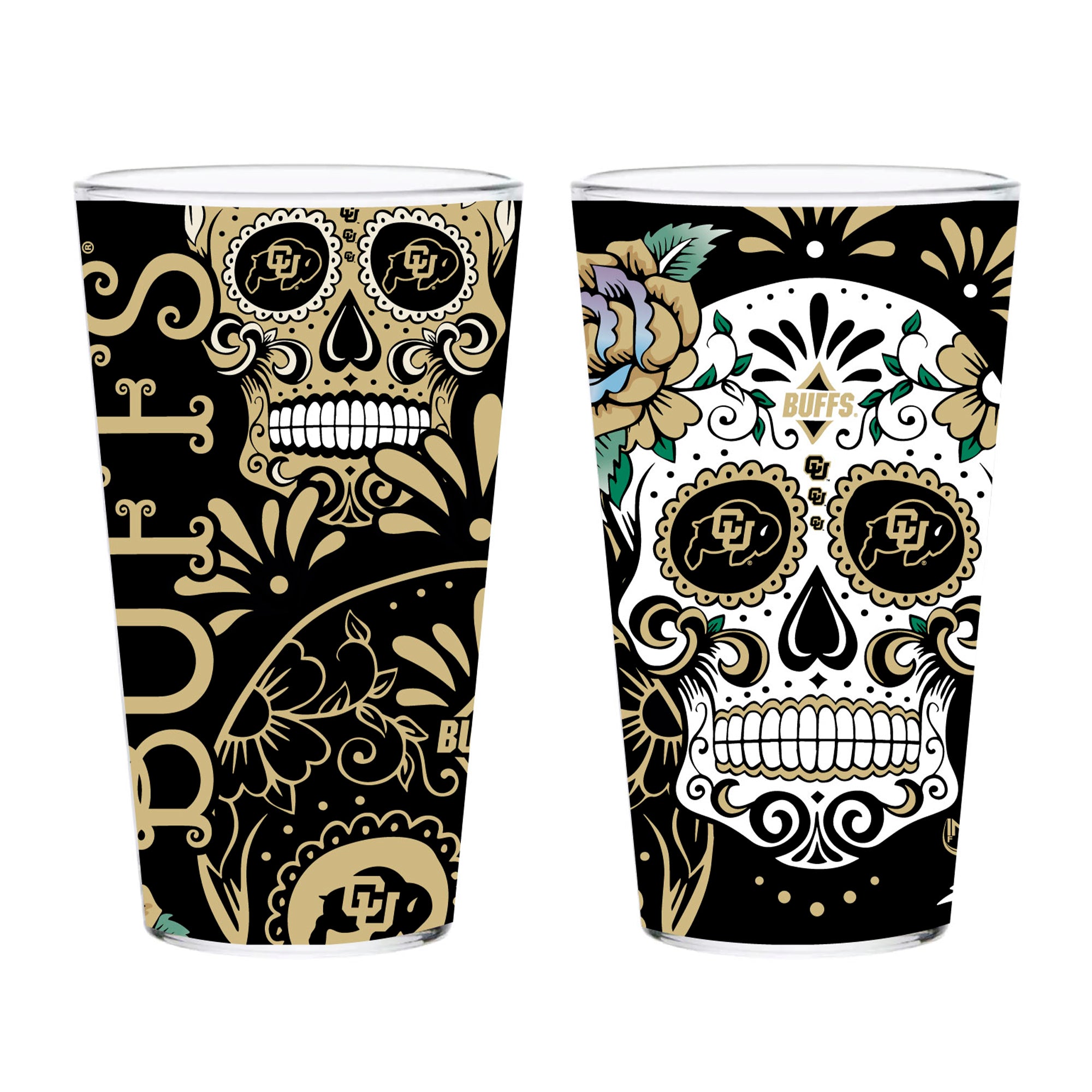 Set of 2 Colorado Dia de los Muertos Pint Glasses
