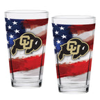 Set of 2 Colorado Buffaloes 16oz Americana Pints