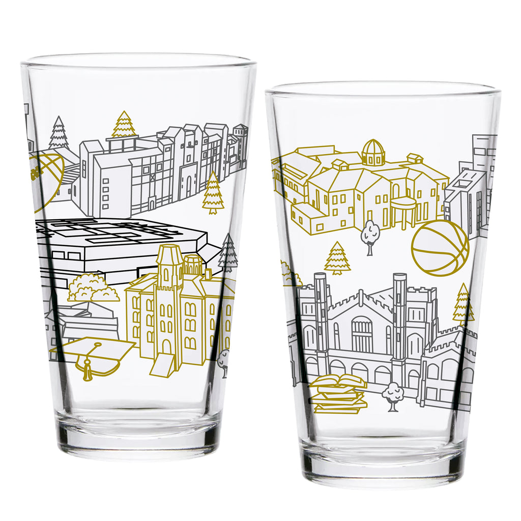 Set of 2 Colorado Buffaloes Campus Line Art 16oz Pints