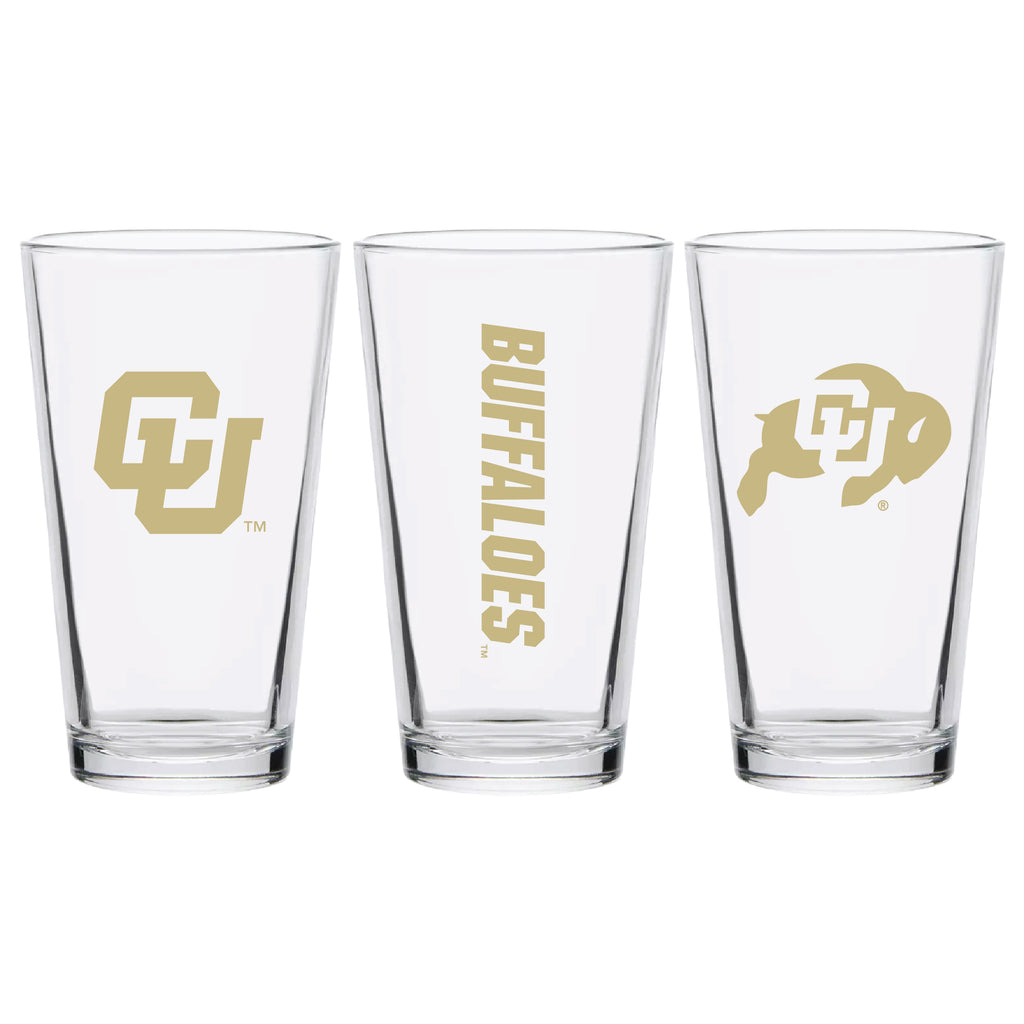 Set of 2 Colorado Buffaloes College Vault Sketch 16oz Pints