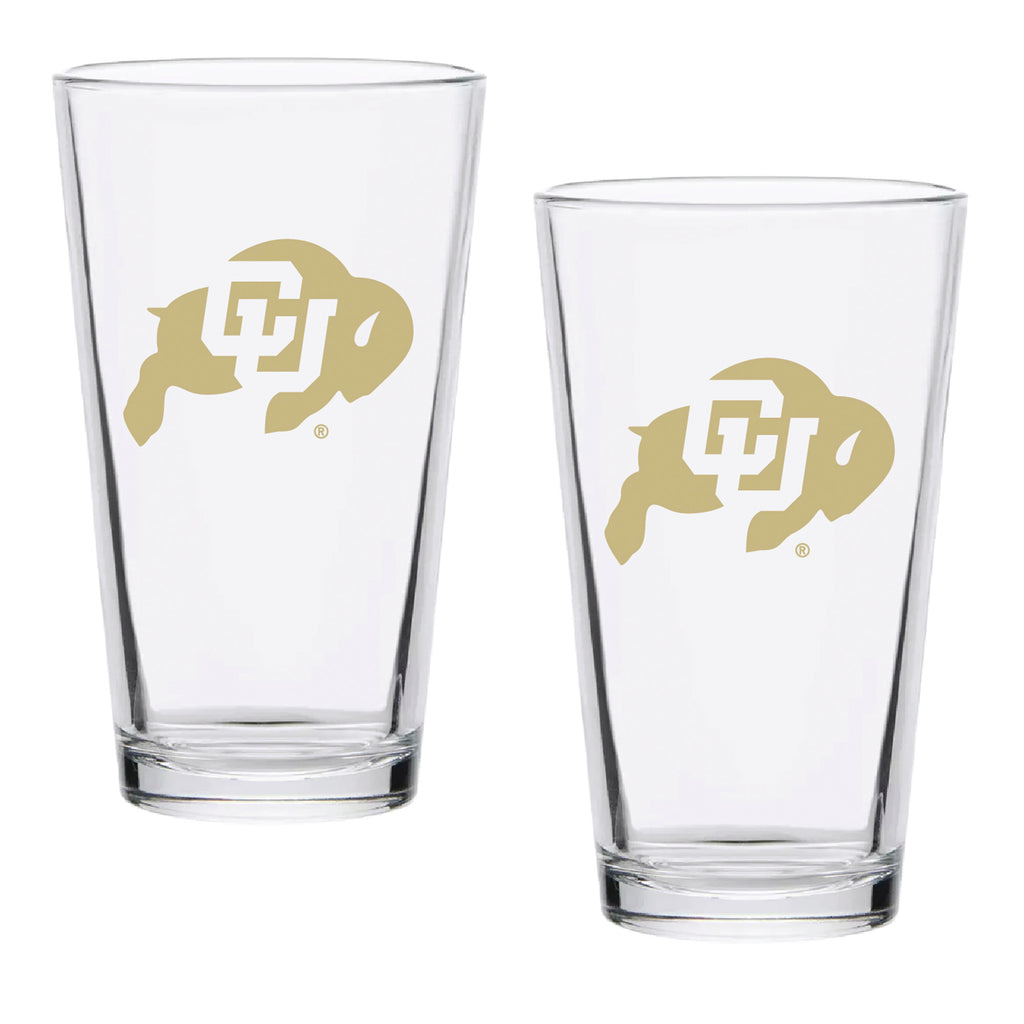 Set of 2 Colorado Buffaloes College Vault Sketch 16oz Pints