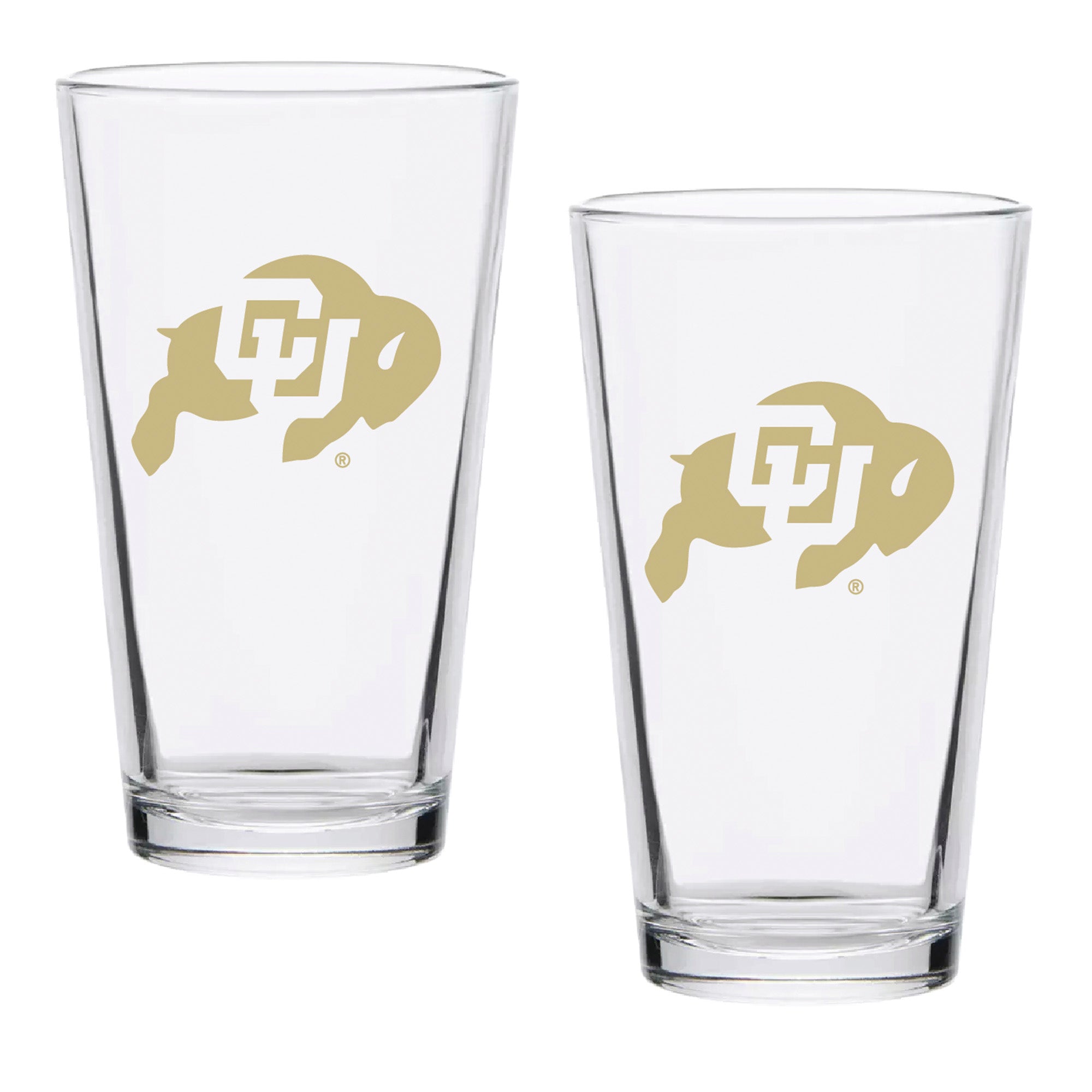 Set of 2 Colorado Buffaloes College Vault Sketch 16oz Pints