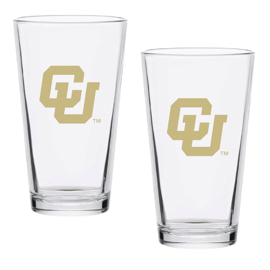 Set of 2 Colorado Buffaloes College Vault Sketch 16oz Pints
