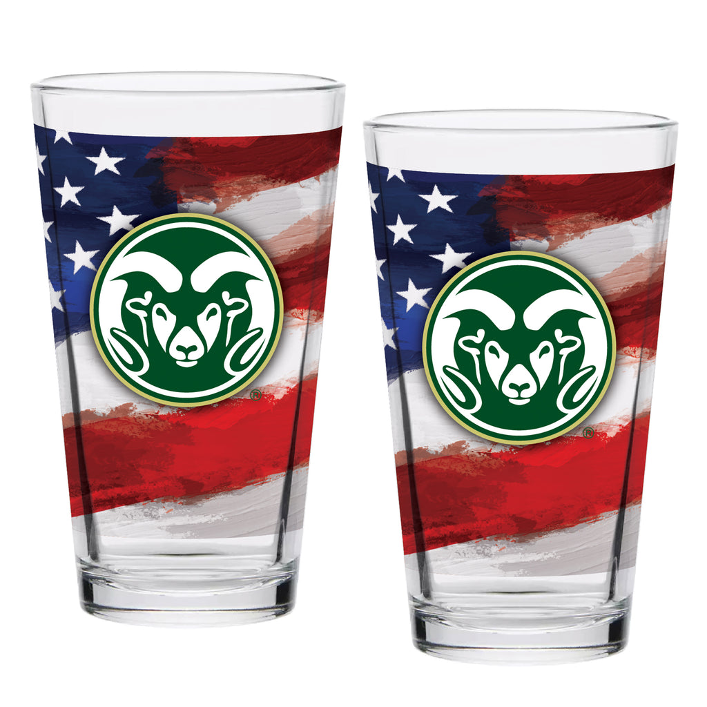 Set of 2 Colorado State Rams 16oz Americana Pints