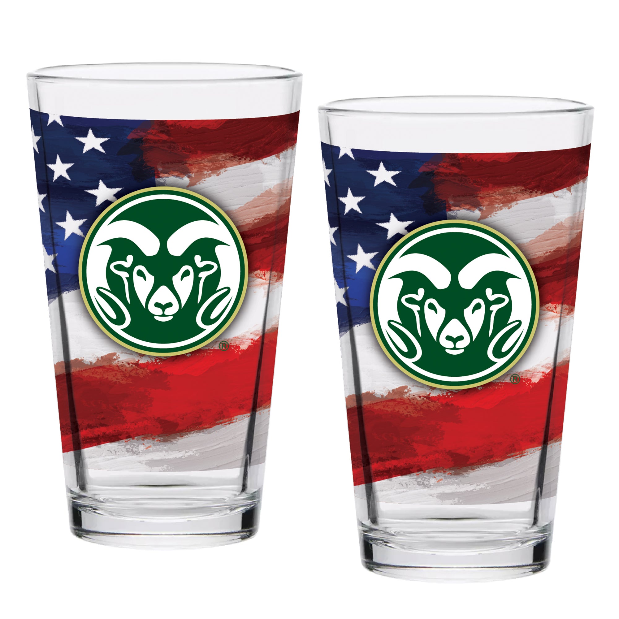 Set of 2 Colorado State Rams 16oz Americana Pints