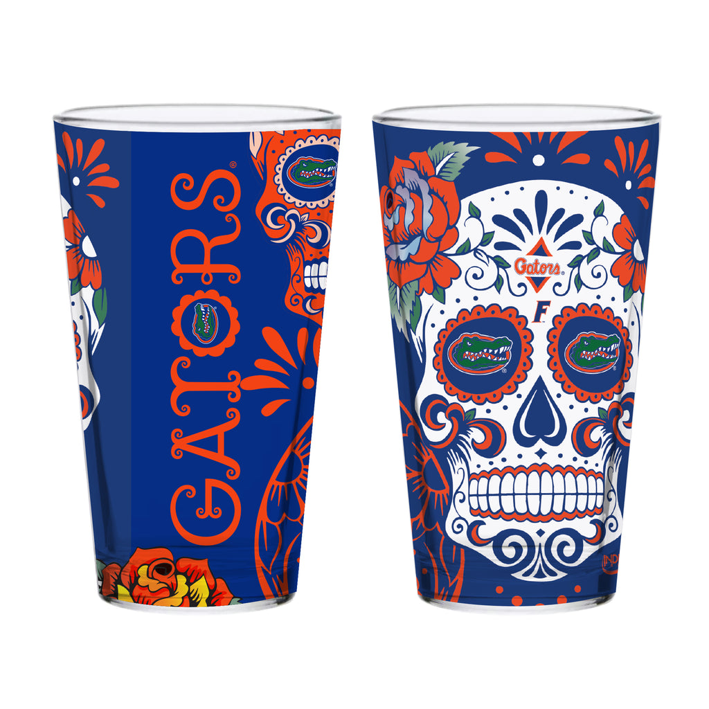 Set of 2 Flordia Dia de los Muertos Pint Glasses