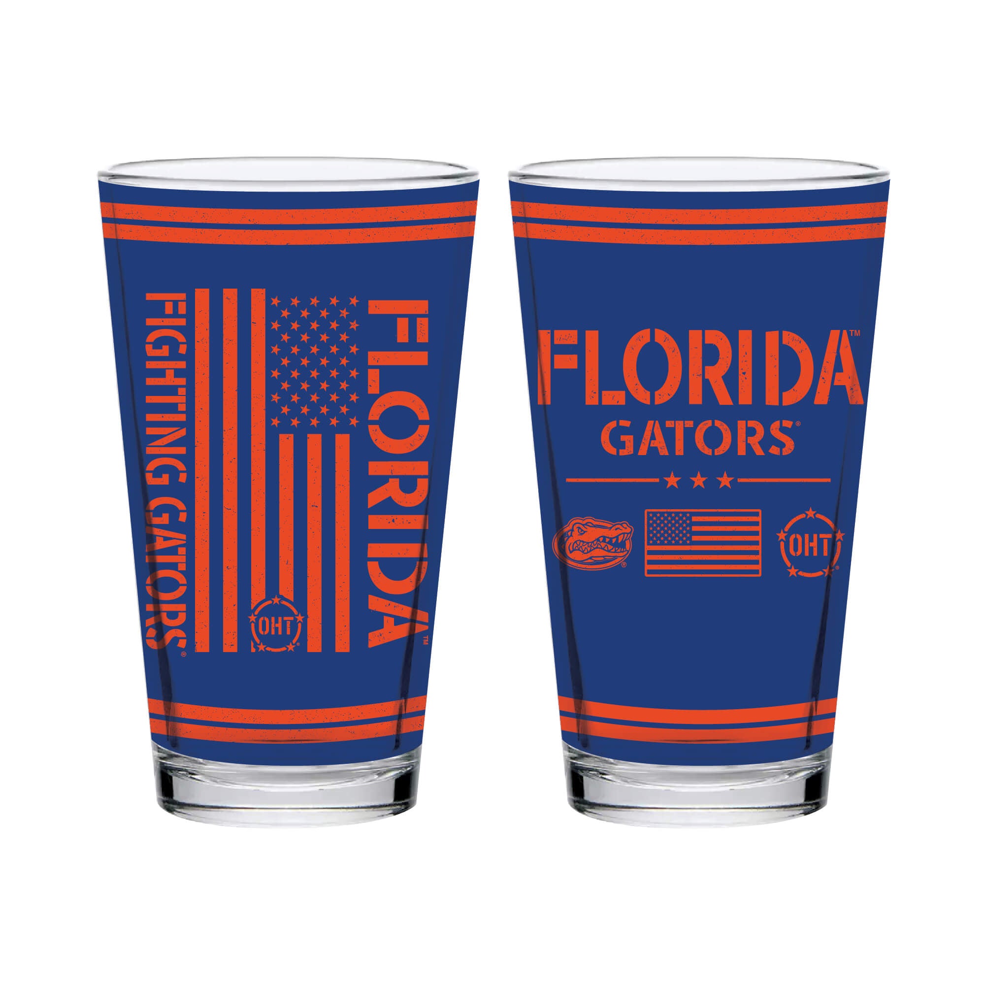 Set of 2 Florida Gators 16oz OHT Flag Pints