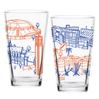 Set of 2 Florida Gators Campus Line Art 16oz Pints
