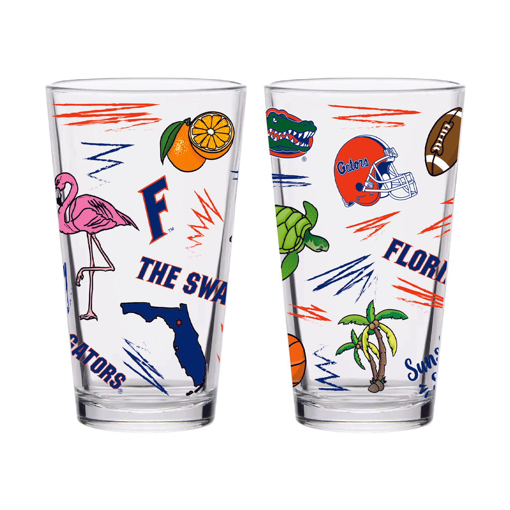 Set of 2 Florida Gators Local 16oz Pints