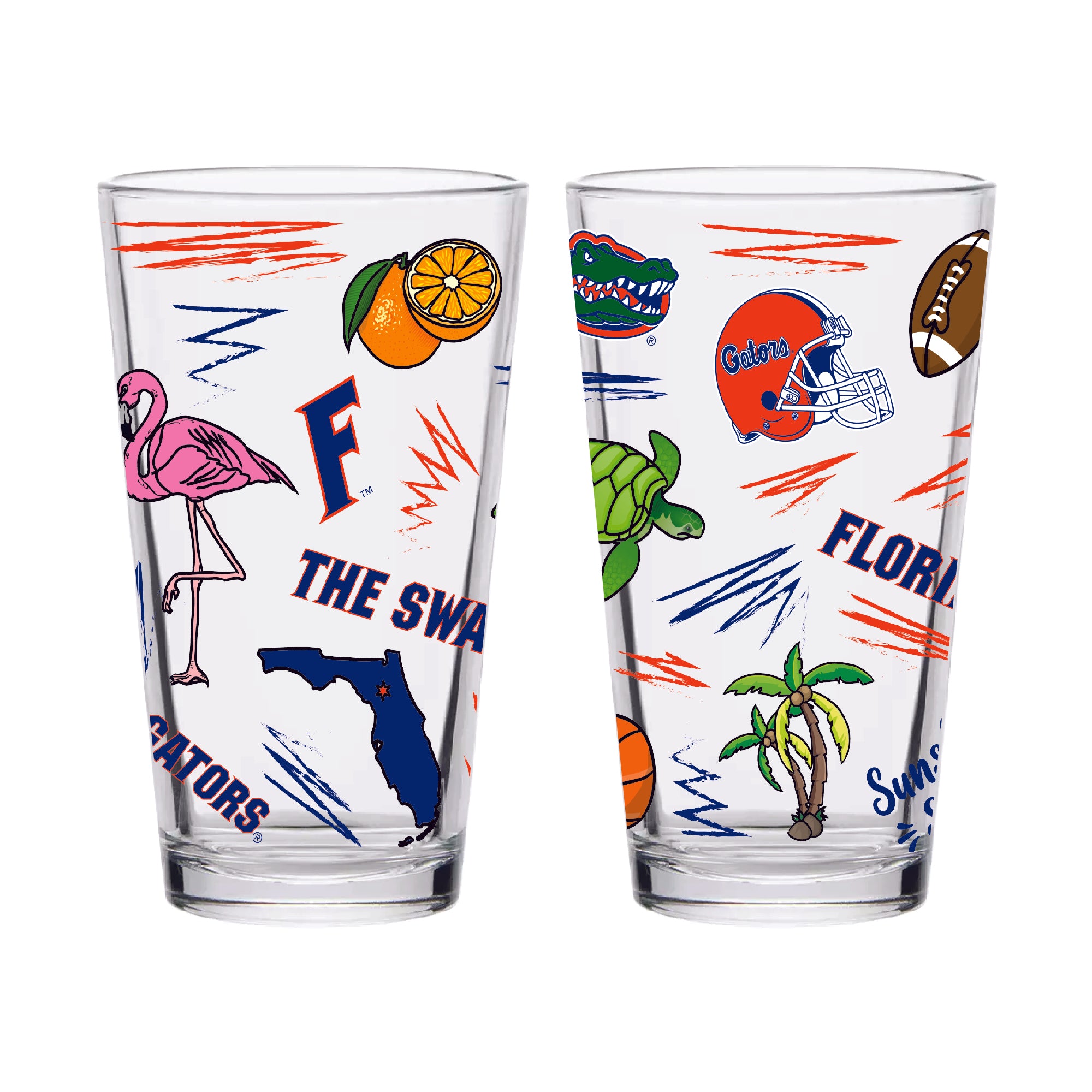 Set of 2 Florida Gators Local 16oz Pints