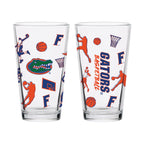 Set of 2 Florida Gators Basketball Sketch 16oz Pints