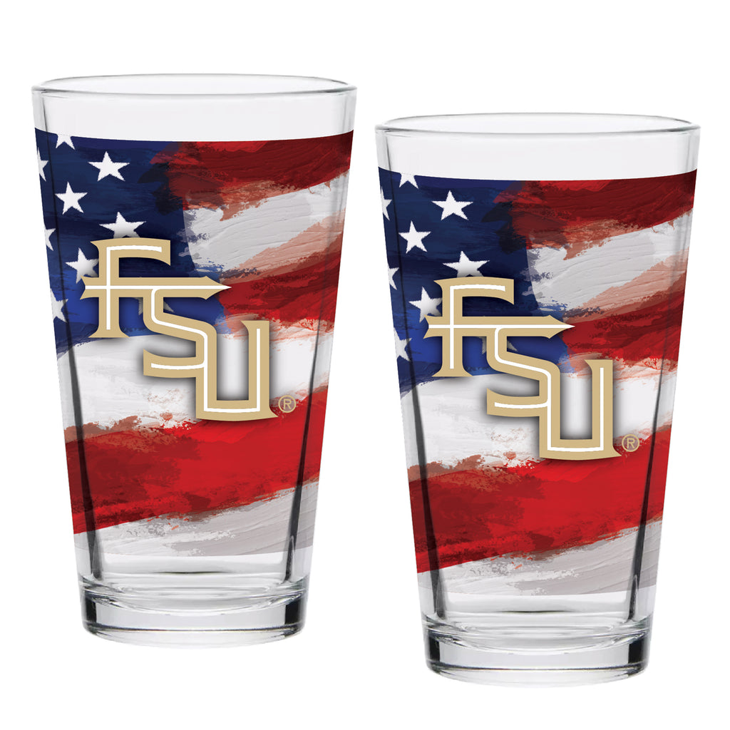 Set of 2 Florida State Seminoles 16oz Americana Pints