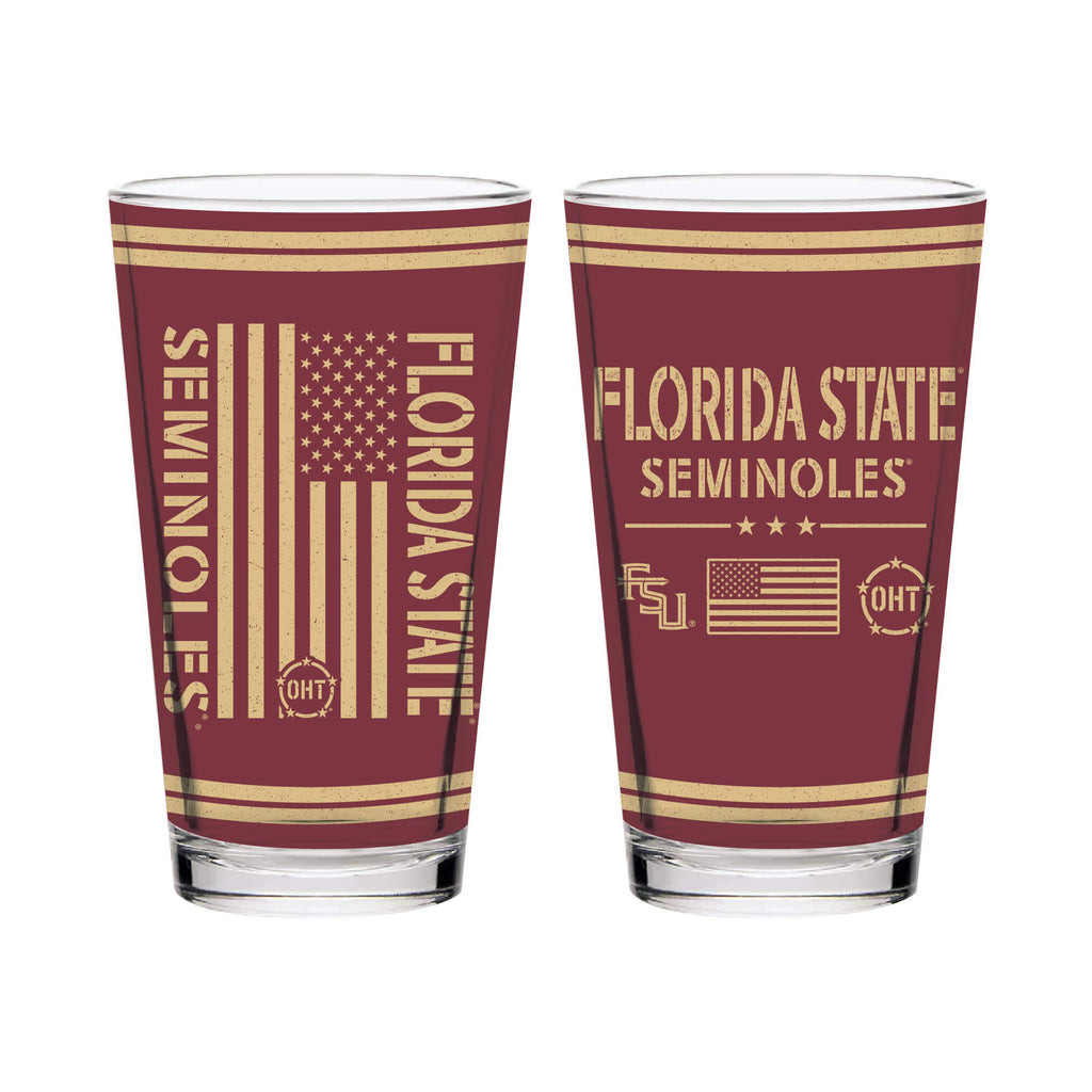 Florida State Seminoles 16oz OHT Flag pint glass