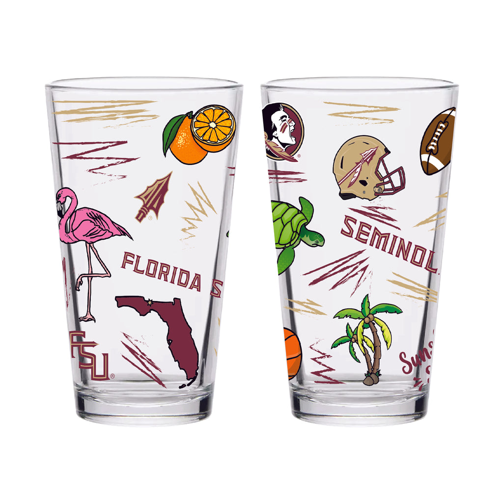 Set of 2 Florida State Seminoles Local 16oz Pints