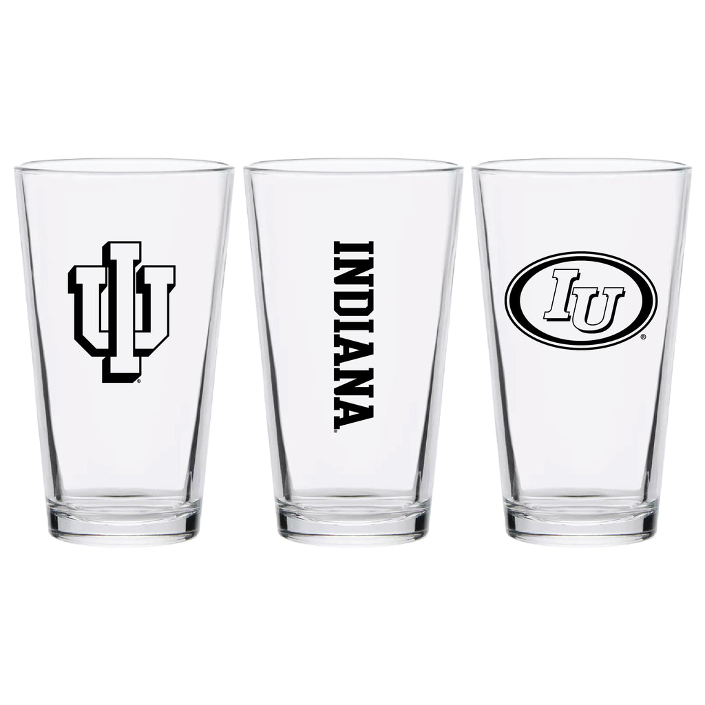 Set of 2 Indiana Hoosiers College Vault Sketch 16oz Pints