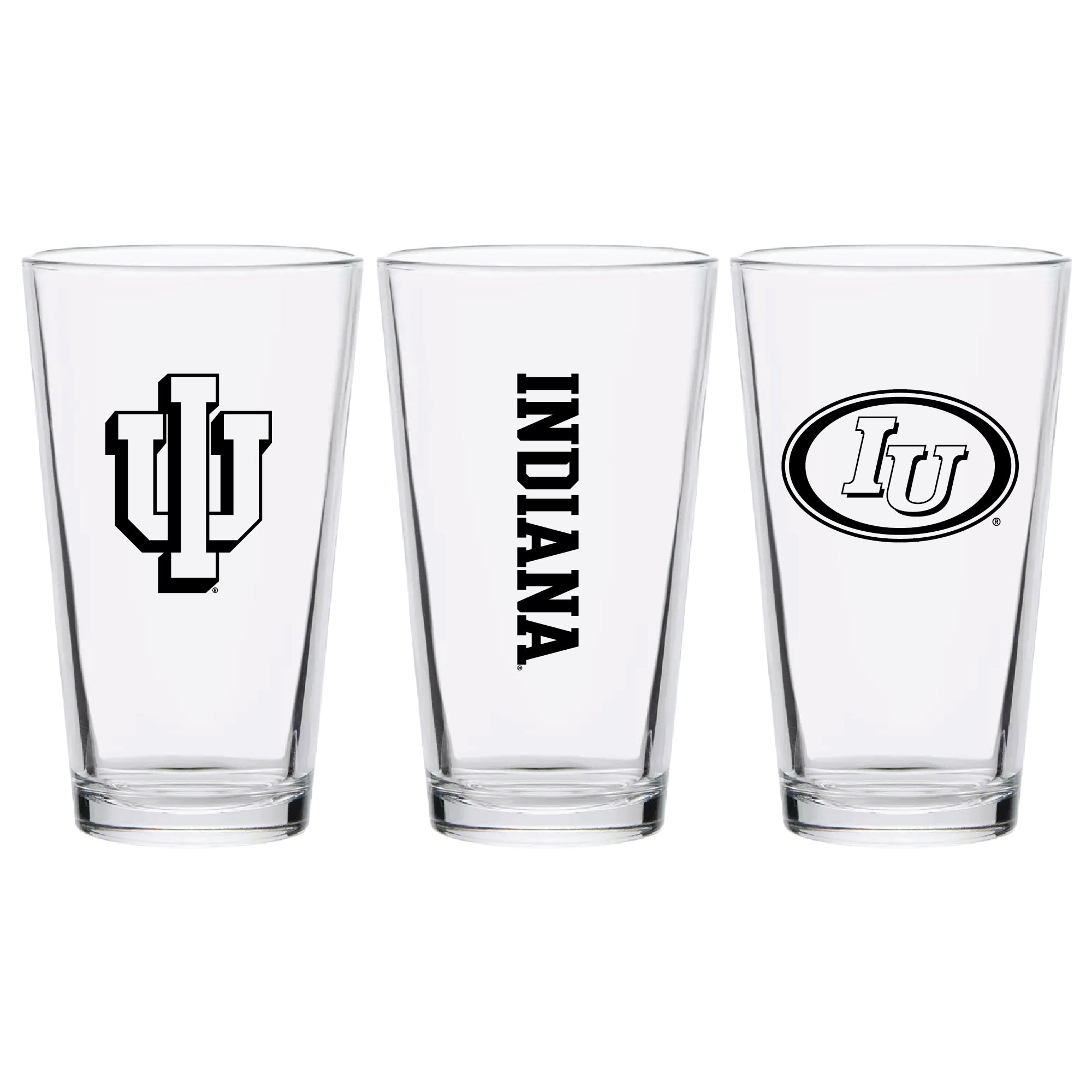 Set of 2 Indiana Hoosiers College Vault Sketch 16oz Pints