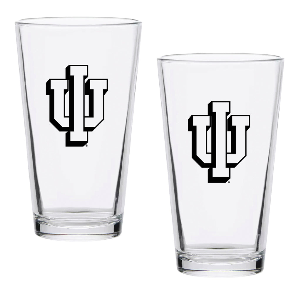 Set of 2 Indiana Hoosiers College Vault Sketch 16oz Pints