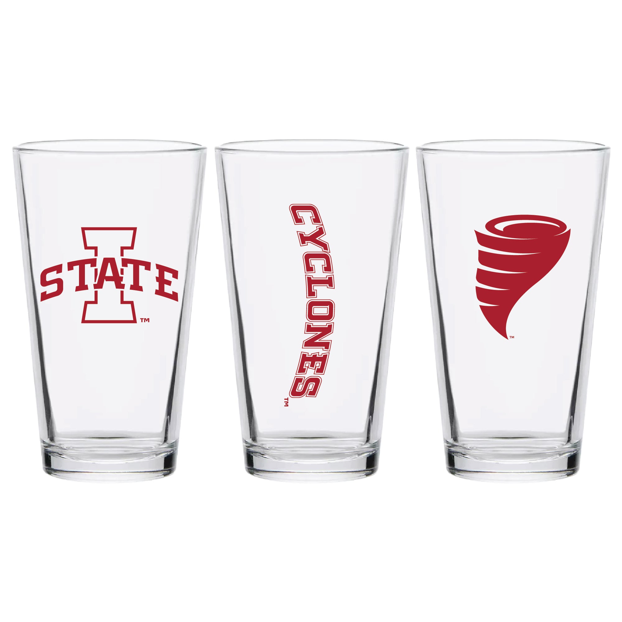 Set of 2 Iowa State Cyclones College Vault Sketch 16oz Pints