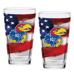 Set of 2 Kansas Jayhawks 16oz Americana Pints