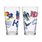 16oz Kansas Jayhawks College Vault Medley Pint 2 Pack