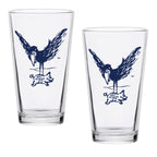 Set of 2 Kansas Jayhawks College Vault Sketch 16oz Pints
