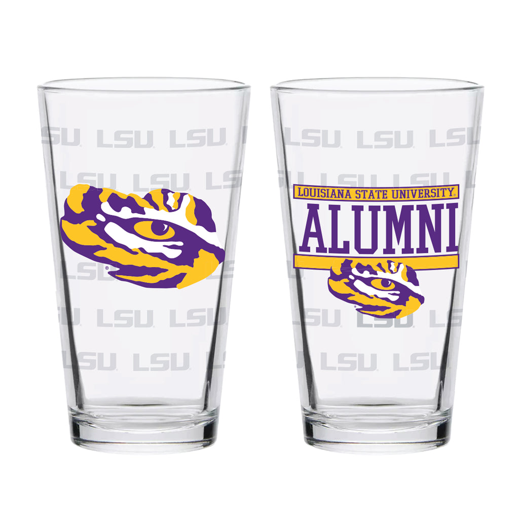 Set of 2 LSU Tigers 16oz Alumni Pints