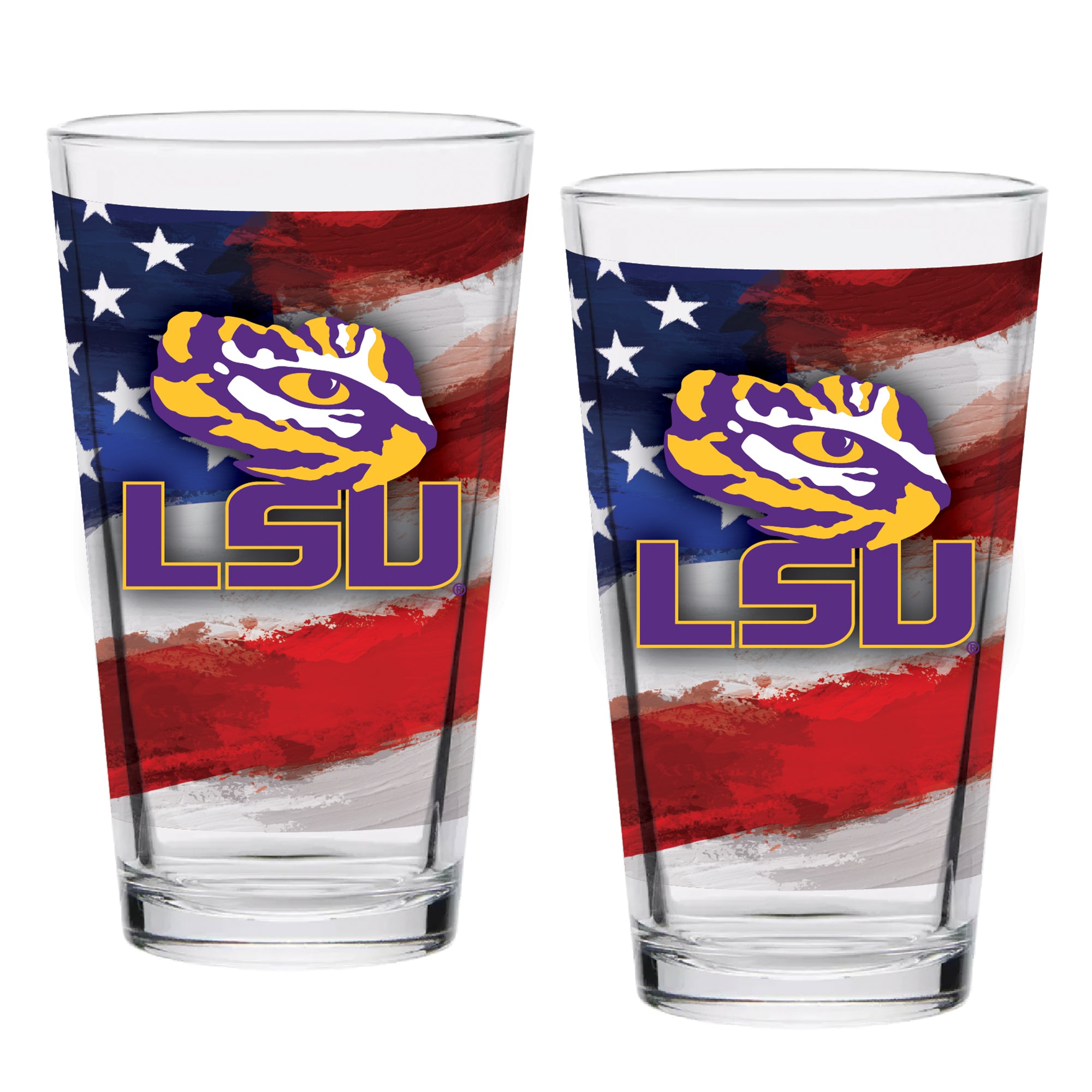 Set of 2 LSU Tigers 16oz Americana Pints
