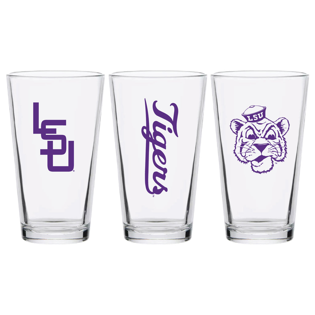 Set of 2 LSU Tigers College Vault Sketch 16oz Pints