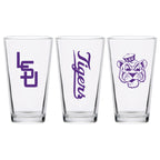 Set of 2 LSU Tigers College Vault Sketch 16oz Pints