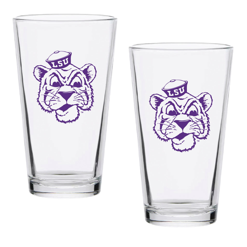 Set of 2 LSU Tigers College Vault Sketch 16oz Pints
