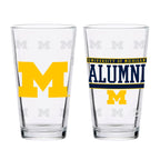 Set of 2 Michigan Wolverines 16oz Alumni Pints