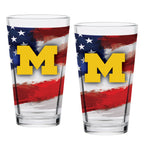 Set of 2 Michigan Wolverines 16oz Americana Pints