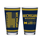 Michigan Wolverines 16oz OHT flag pint glass