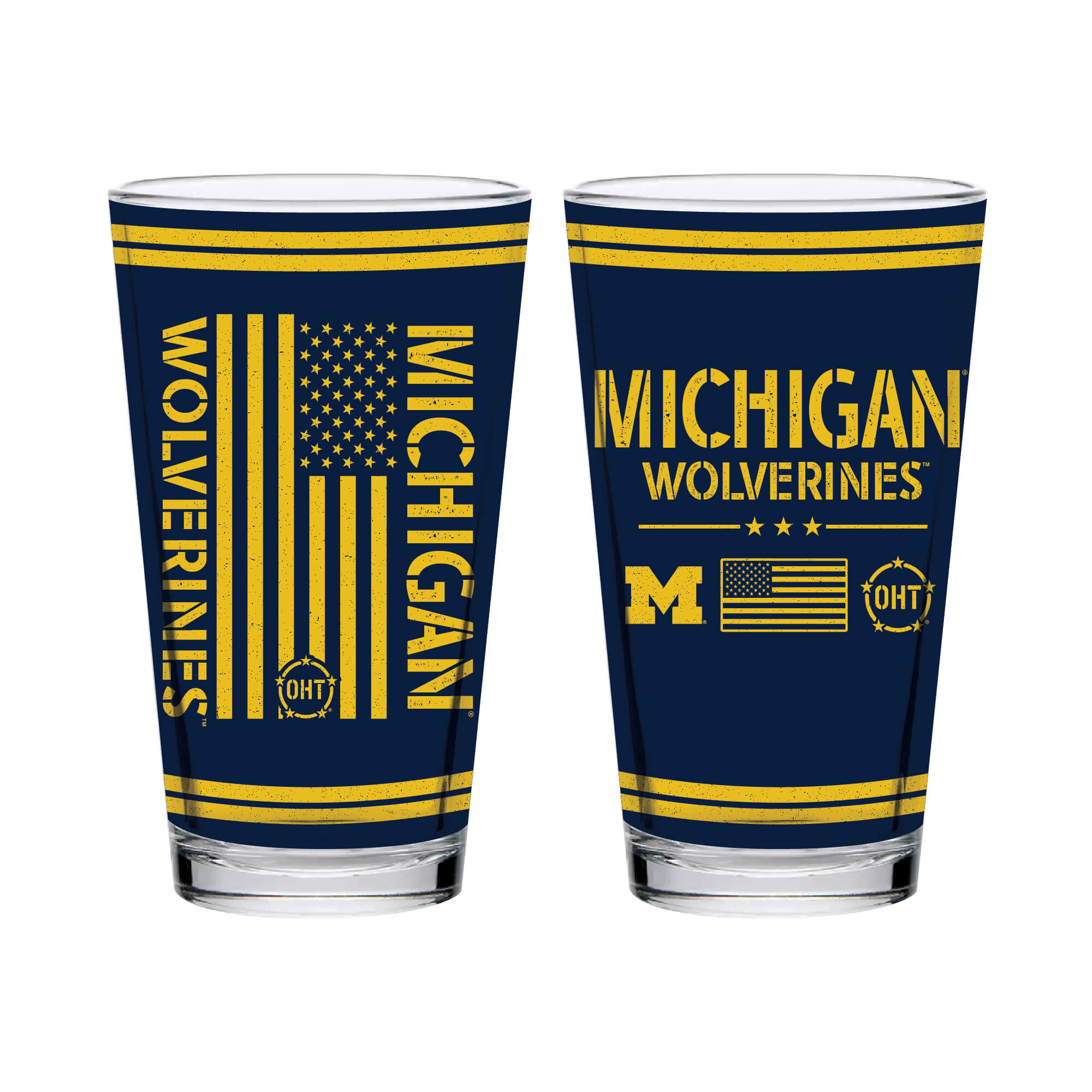 16oz Michigan Wolverines OHT TC FW Flag Pint